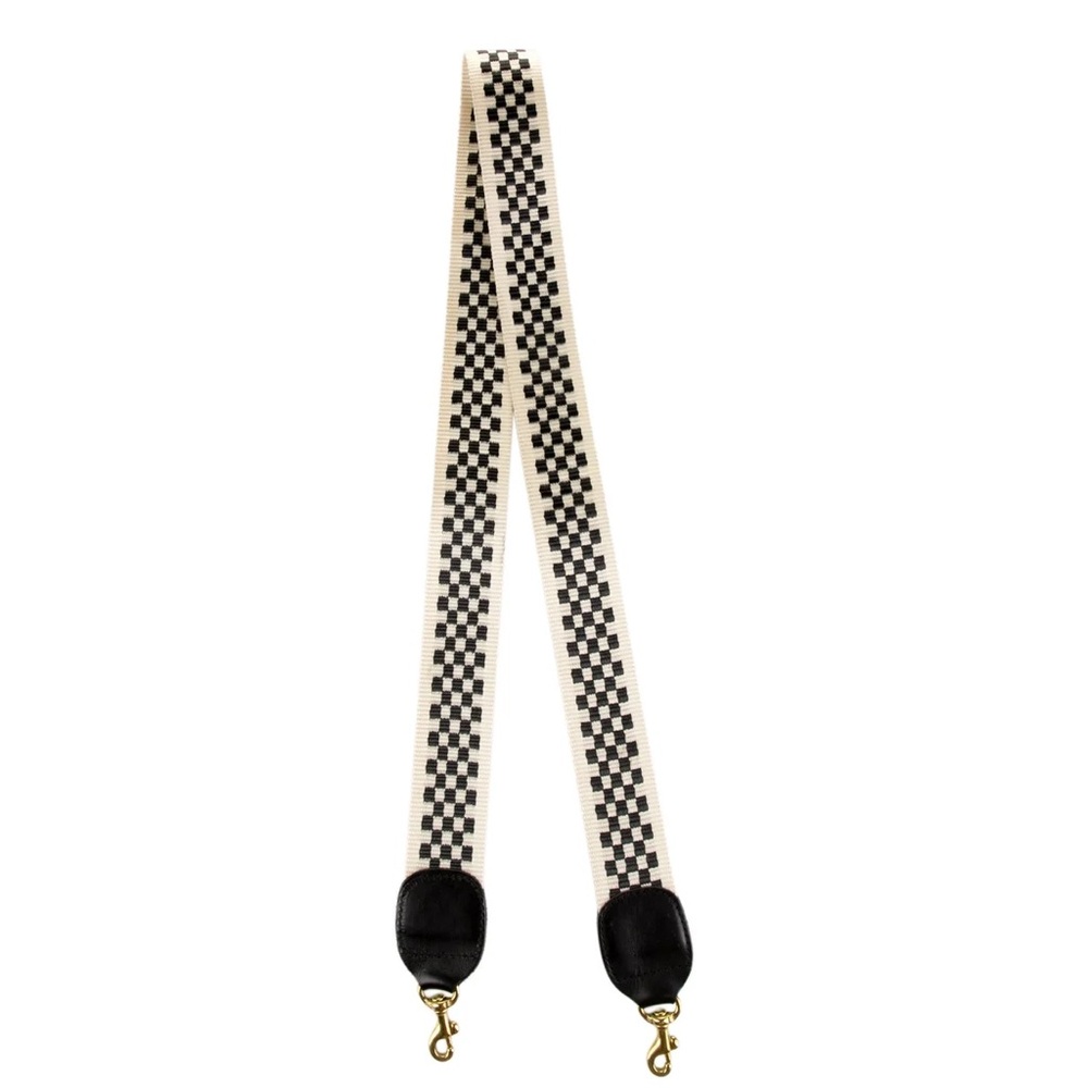 Clare V checkered crossbody strap